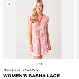 Poupette St. Barth Pink Women's Sasha Lace Mini Dress